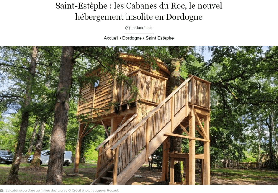 Sud-ouest parle des Cabanes du Roc !